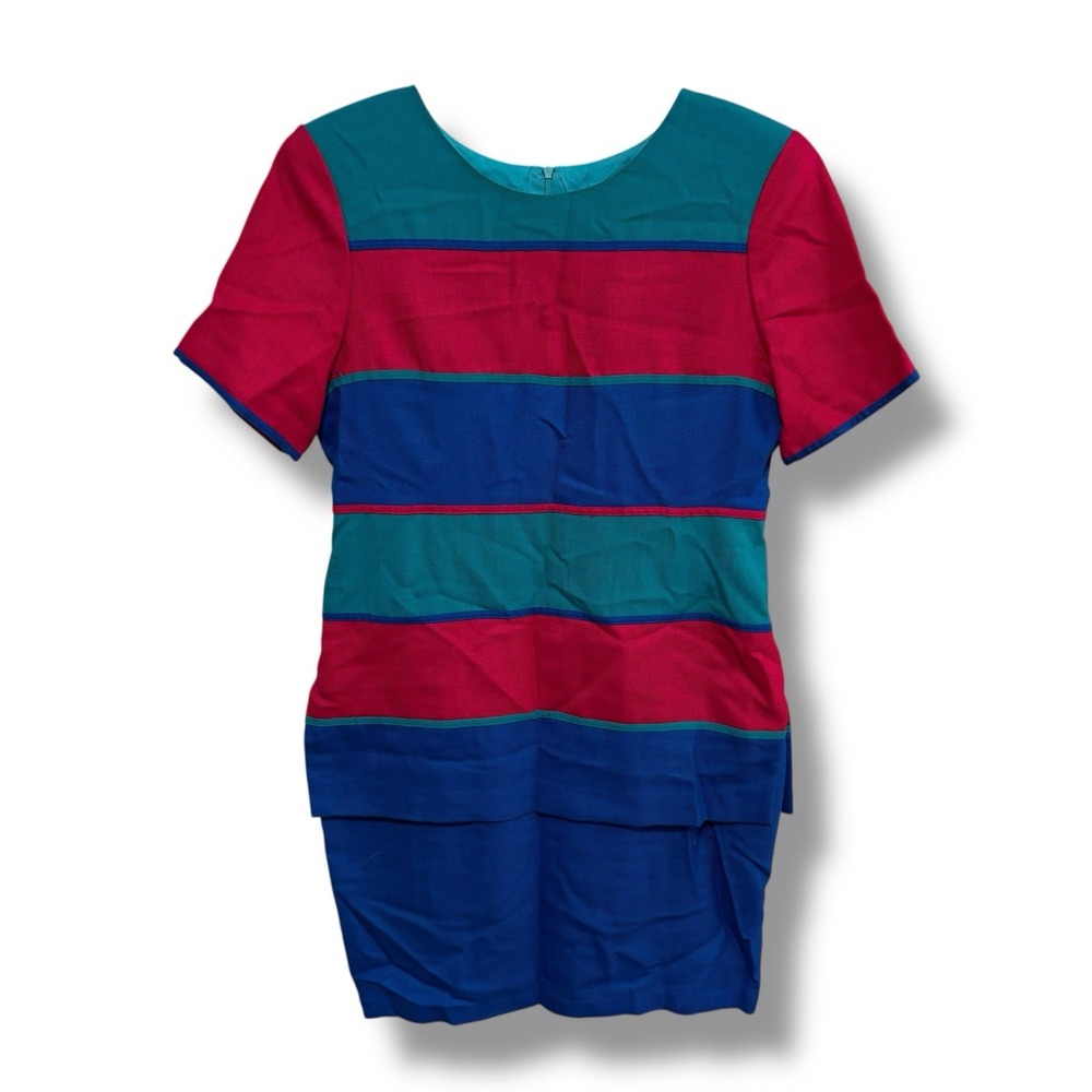 Vintage Misty Lane Women's Dropped Skirt Striped Dress Size 12‎ - 19.5 x 38